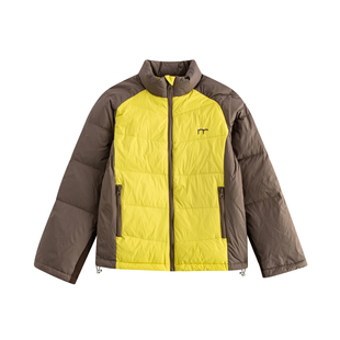 riverstone plus 立领拼接撞色90白鸭绒羽绒服女冬季加厚面包服