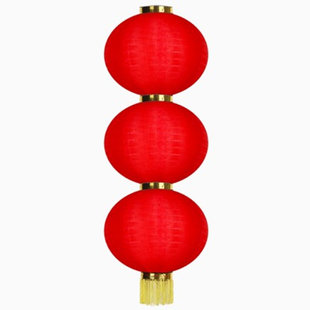 大红灯笼串户外防水绸布广告灯笼三四五连串灯笼折叠元旦新年装饰