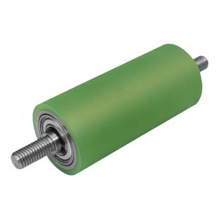 聚氨酯包胶从动轮双头牙带螺纹轴心输送带无动力托辊现货橡胶滚筒