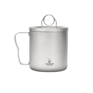 纯钛双层水杯茶杯钛金属泡茶器户外露营便携钛水杯带过滤网防烫杯