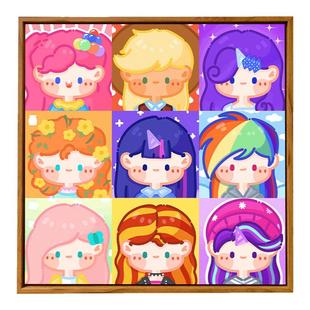 可爱小马宝莉周边数字油画diy填充涂色儿童手工绘卡通动漫油彩画