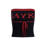 大佬街舞潮牌jazz辣妹针织字母抹胸上衣显瘦修身露肚脐背心TX373