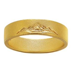 古法黄金戒指999足金山峰2025新款爆款情侣一对求婚实心纯金女男