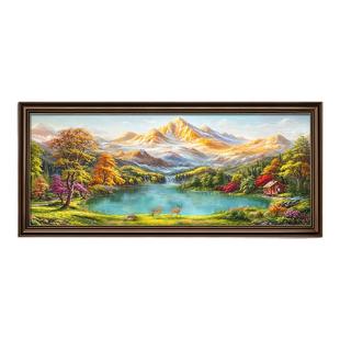 油画客厅挂画聚宝盆山水画沙发背景墙装饰画2025新款金山画靠山图