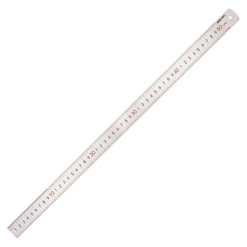 得力钢直尺加厚不锈钢尺子测量工具15cm钢尺30cm50cm刻度绘图尺子
