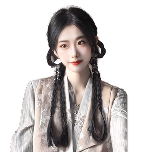 假发辫子女高马尾自然麻花长辫子新中式甜酷编发垂耳双马尾拳击辫