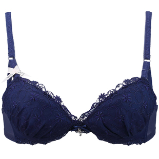 tutuanna春夏聚拢文胸内衣女 蕾丝刺绣清新贴体不空杯防下垂文胸