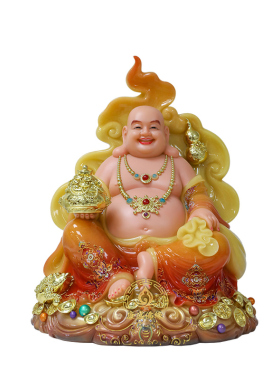 汉白玉弥勒佛供奉神像摆件