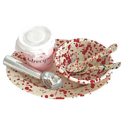 美国正品crow canyon泼墨搪瓷珐琅餐具燕麦碗水杯沙拉盘韩国限定