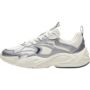 安踏行风休闲鞋男冬季新款复古潮流老爹鞋百搭银色官方运动鞋子男