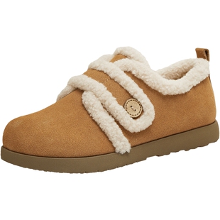 天美意复古厚底加绒毛毛鞋雪地靴女棉鞋短靴2025冬季新款BM131DM5