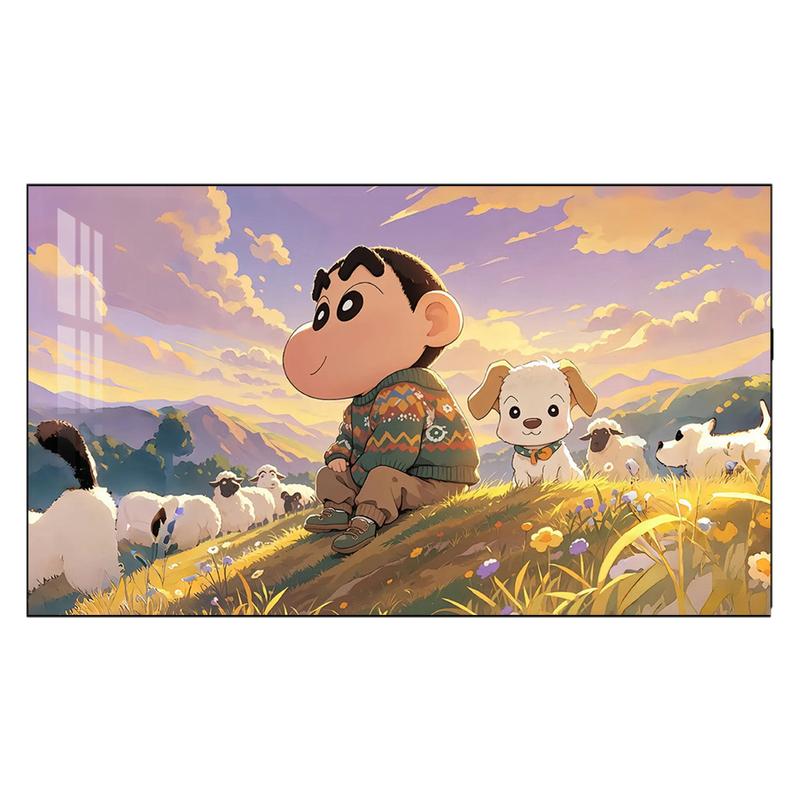 蜡笔小新挂画卡通动漫卧室房间客厅沙发墙面儿童房可爱现代装饰画