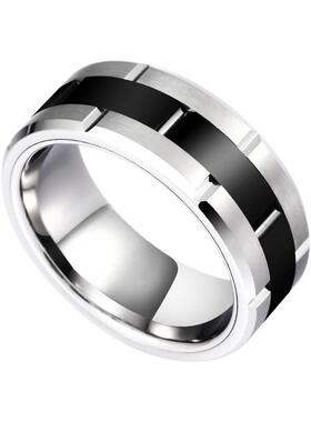 飒雅男士钨金简约戒指