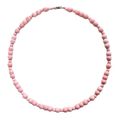 天然粉珊贝路路通项链复古风饰品