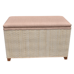 加高藤编实木收纳凳储物凳客厅大号加长收纳箱整理箱长方形换鞋凳