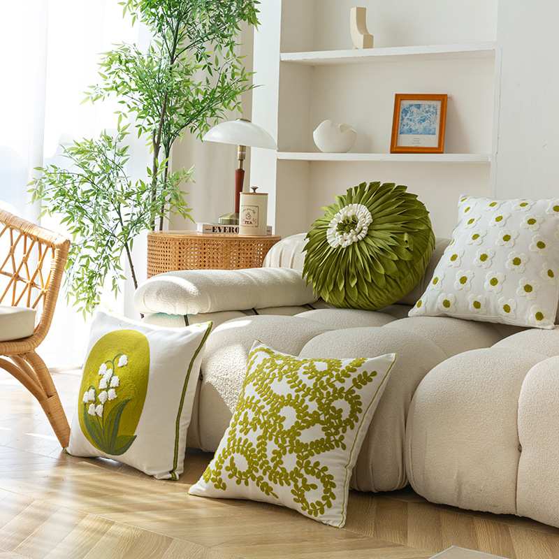 小清新纯棉刺绣抱枕套枕套客厅枕装饰拆洗沙发可床头靠样板间抱