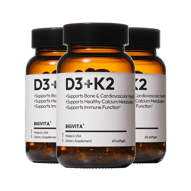 倍维他D3K2软胶囊引钙入骨促吸收