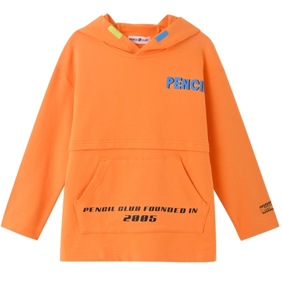 铅笔俱乐部童装2025春秋新款男童T恤中大童带帽长袖上衣儿童卫衣