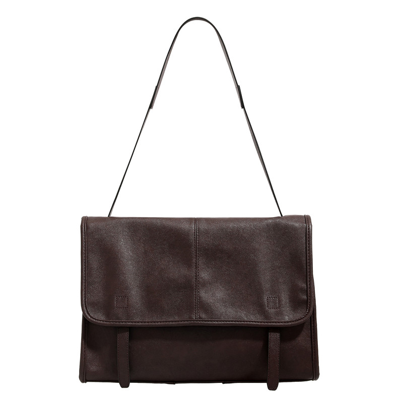 DAOR植鞣羊皮信使漫邮包松弛大容量邮差包女复古休闲单肩斜挎包包