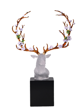 琉璃福鹿摆件客厅电视柜乔迁送礼