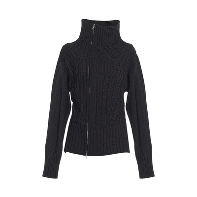 小众设计感立领开衫毛衣外套