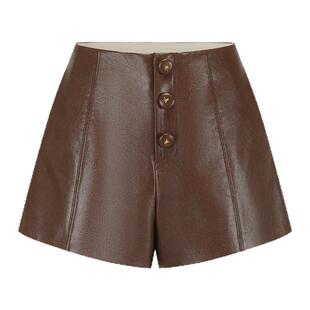 ORA GENESIS 2025秋季新款PU皮革短裤女时尚复古休闲百搭皮裤短裤