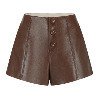 ORA GENESIS 2025秋季新款PU皮革短裤女时尚复古休闲百搭皮裤短裤