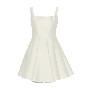 DPLAY年夏季新款白色连衣裙女短款法式礼服裙子短裙小白裙