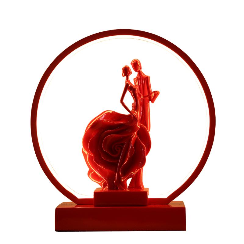 結(jié)婚臺(tái)燈簡(jiǎn)約紅色陪嫁一對(duì)喜慶溫馨婚房遙控可調(diào)節(jié)亮度臥室床頭燈