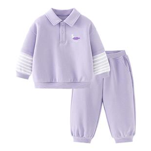 迷你巴拉巴拉男童女童套装儿童宝宝学院卫衣卫裤运动服两件套春季