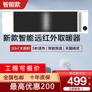 远红外电热幕门口电热板热风幕壁挂式 全屋取暖器家用瑜伽商场厂房