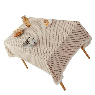 餐桌布美式棉麻布艺现代简约茶几桌布ins风客厅家用台布书桌盖布