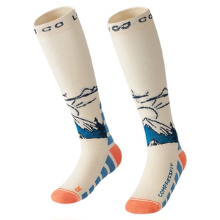 golovejoy儿童滑雪袜羊毛保暖加厚专业运动袜子训练跑步防滑长筒