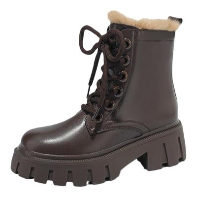 达芙妮官方旗舰店马丁靴加绒短靴