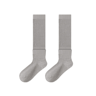 袜子女中筒袜白色堆堆袜女春秋长筒袜运送风小腿袜配小皮鞋长袜棉