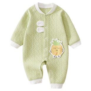 婴儿连体衣秋冬保暖夹棉婴幼儿宝宝衣服a类纯棉冬装一岁秋季9月龄