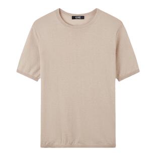 GOBI戈壁夏季基础圆领针织内搭时尚百搭羊绒女士短袖打底衫WK664