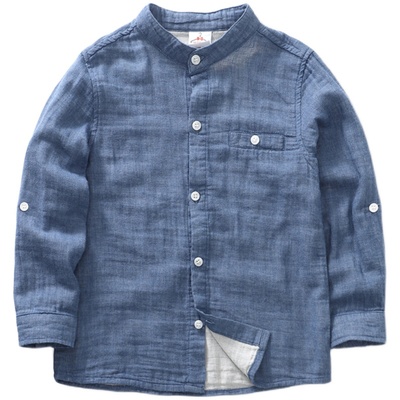 一塌糊涂婴儿棉小绅士风立领衬衫