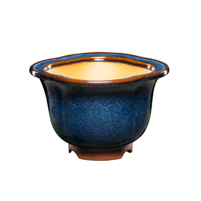 秦夕洪紫砂绿釉紫砂花盆