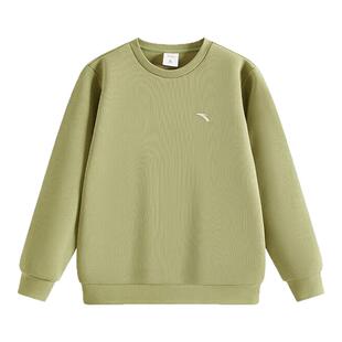 安踏儿童卫衣男孩2026春季新款棉质舒适圆领长袖t恤套头衫男童