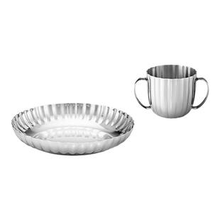 新年礼物GeorgJensen乔治杰生BERNADOTTE儿童餐碗两件套不锈钢