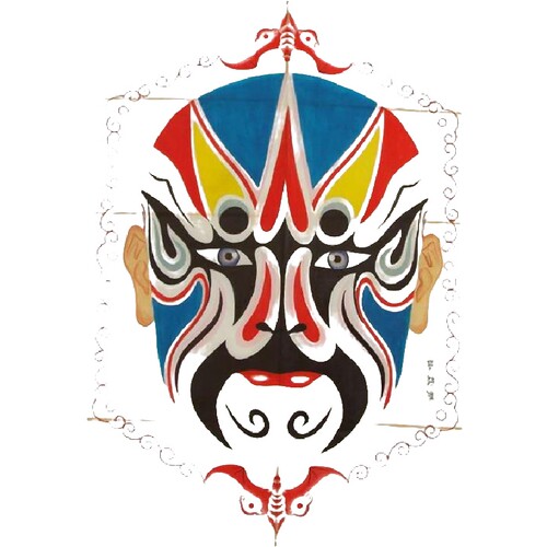 DIY传统脸谱风筝潍坊教学风筝空白填色绘画diy自制活动涂鸦风筝