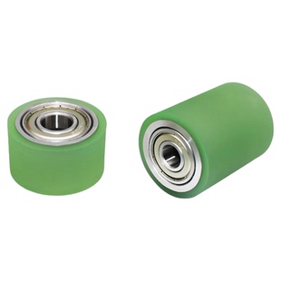 现货外径40直径包胶滚轮pu聚氨酯包胶轮无动力耐磨双轴承包胶滚筒