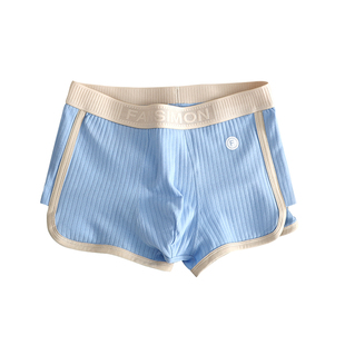 宽松版男士内裤棉质透气男生平角裤青年四角裤中腰短裤头潮流个性