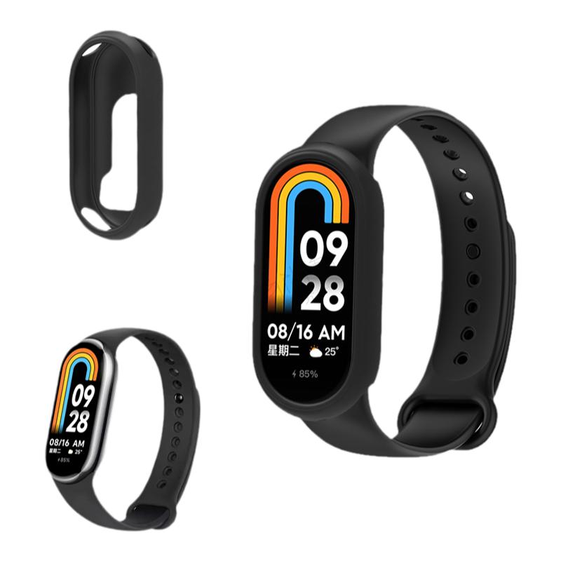 适用小米手环9硅胶8保护套NFC通用8pro运动智能手环xiaomi8八代表带套装男生绿色腕带女生可爱夏季手链保护壳