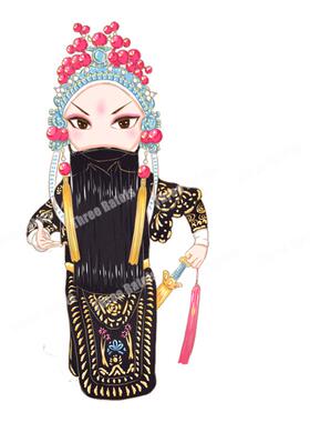 国潮中国传统艺术戏曲京剧人物贴纸车贴墙贴防水自粘贴画