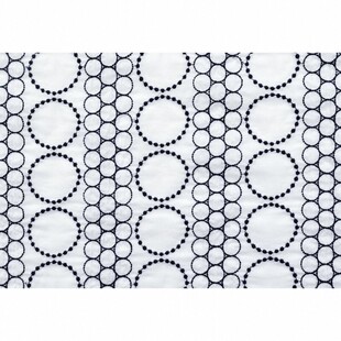 日本进口表布80支纯棉刺绣布料hokkoh手工家居装饰服装布刺绣圆圈