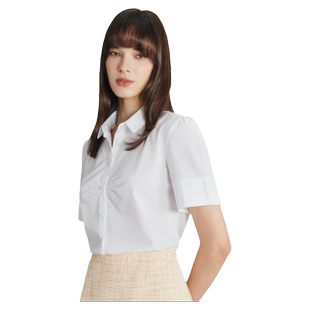 【易打理】G2000女装2025春夏商场同款通勤棉质正装短袖衬衫上衣.