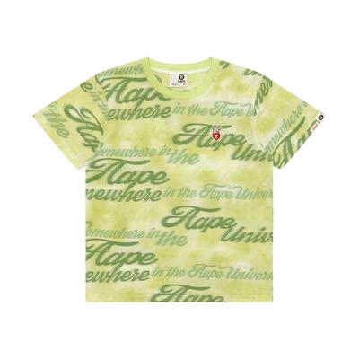 Aape刺绣徽章字母满印水洗T恤