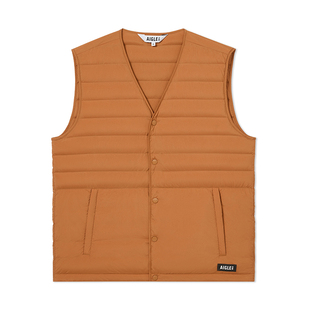 AIGLE艾高男士羽绒马甲背心无袖外套秋冬款户外保暖上衣轻盈锁温